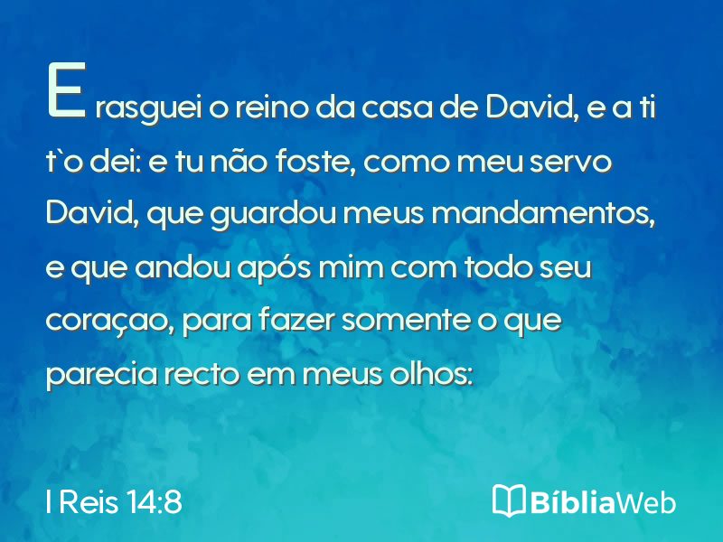 I Reis 14:8 em imagem para compartilhar