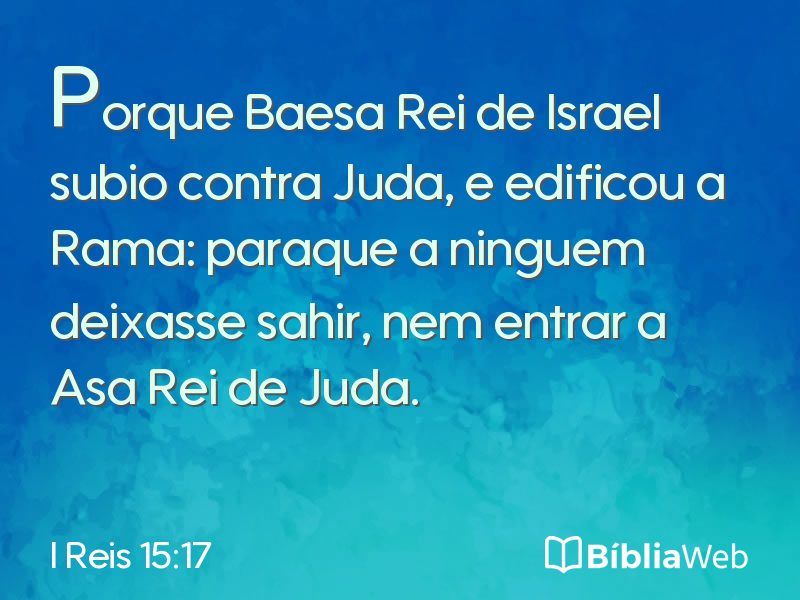 I Reis 15:17 em imagem para compartilhar