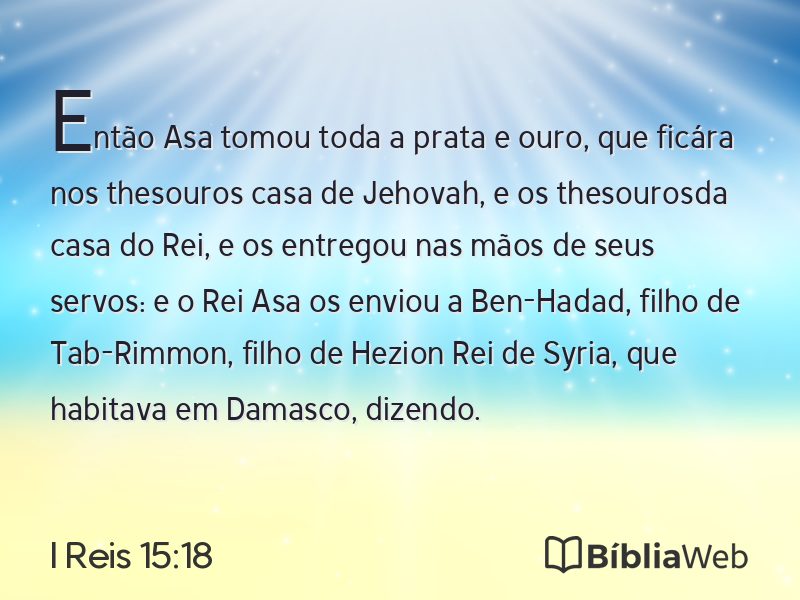 I Reis 15:18 em imagem para compartilhar