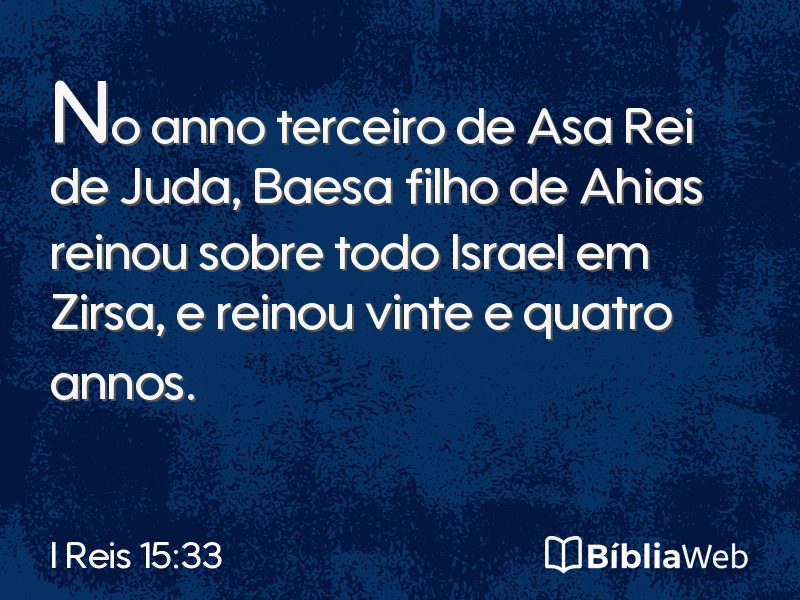 I Reis 15:33 em imagem para compartilhar