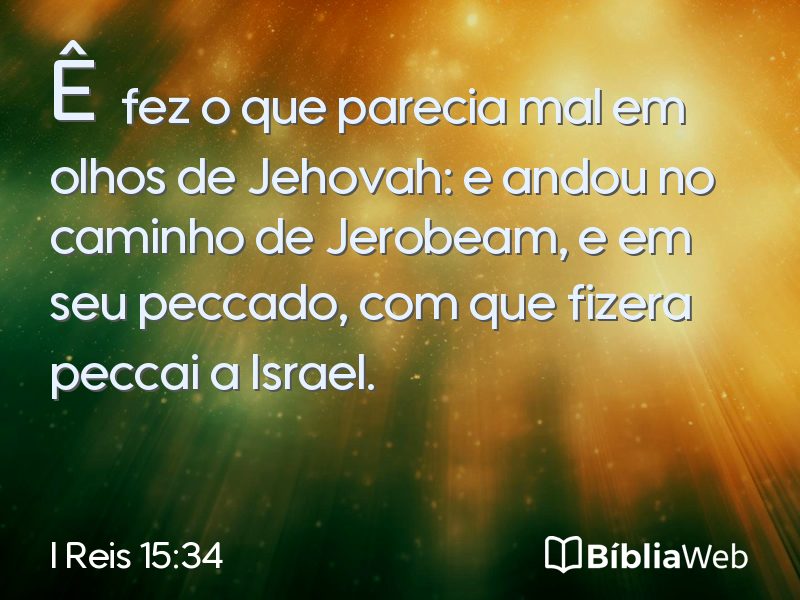 I Reis 15:34 em imagem para compartilhar