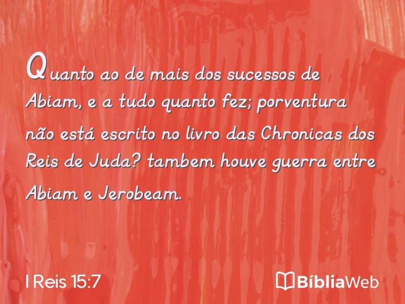 I Reis 15:7 em imagem para compartilhar