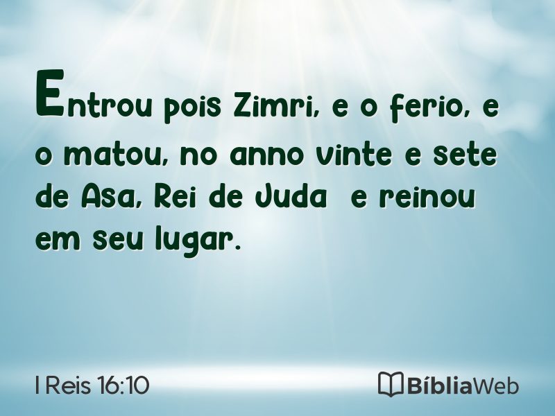 I Reis 16:10 em imagem para compartilhar