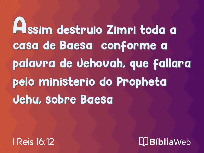 I Reis 16:12 em imagem para compartilhar