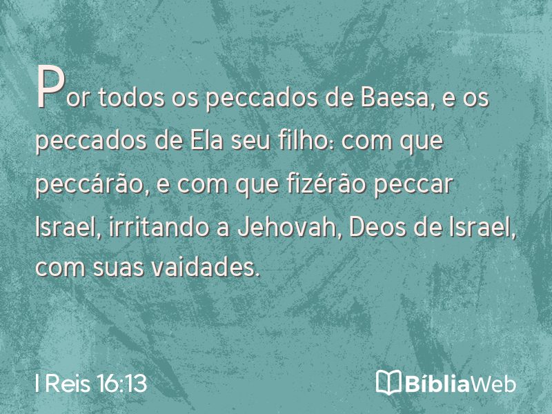 I Reis 16:13 em imagem para compartilhar