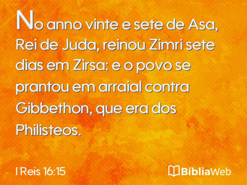 I Reis 16:15 em imagem para compartilhar