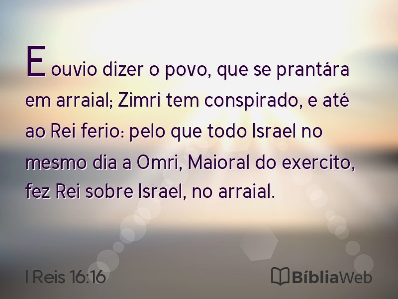 I Reis 16:16 em imagem para compartilhar