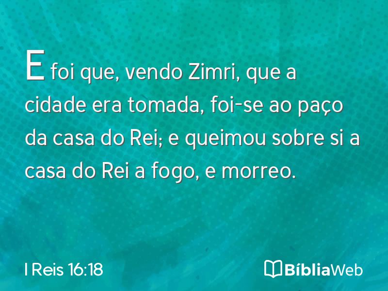 I Reis 16:18 em imagem para compartilhar