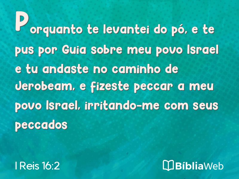 I Reis 16:2 em imagem para compartilhar