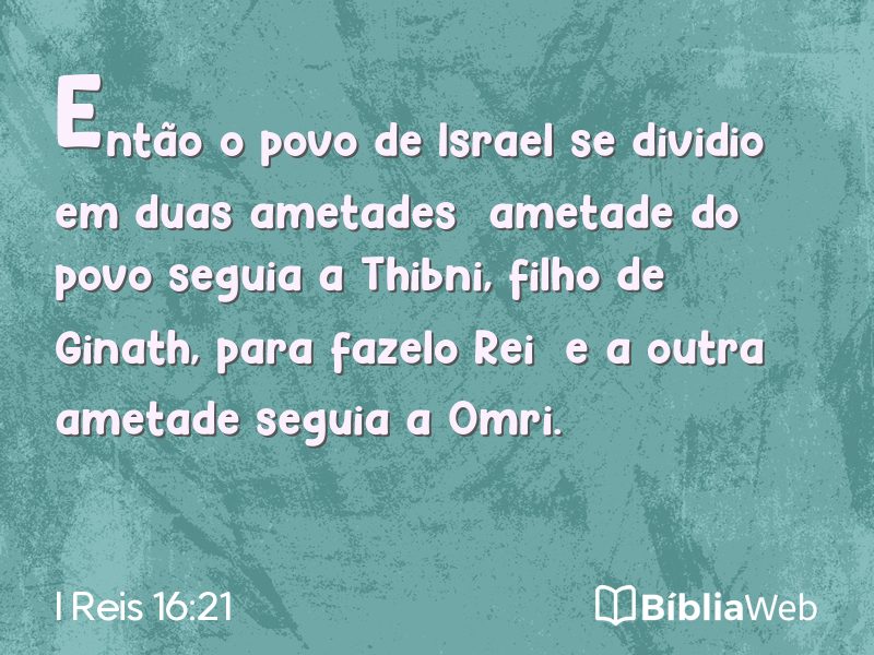 I Reis 16:21 em imagem para compartilhar