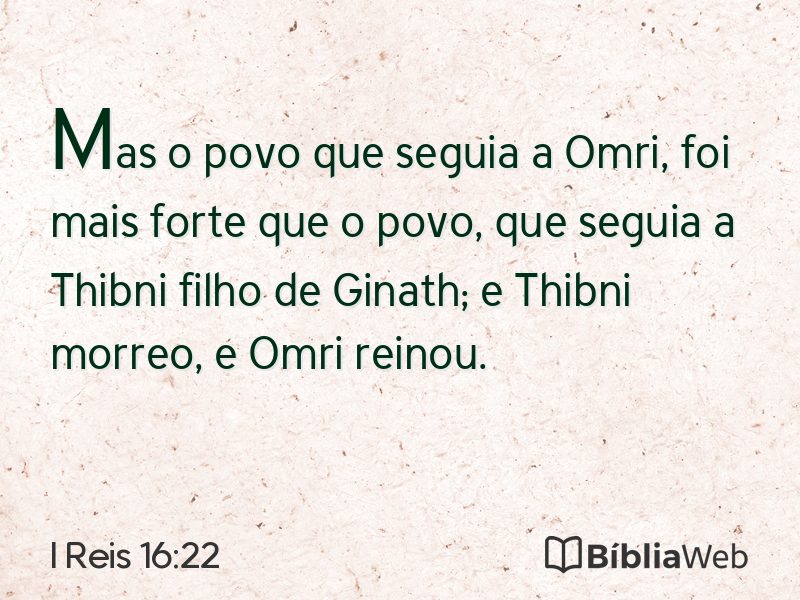 I Reis 16:22 em imagem para compartilhar