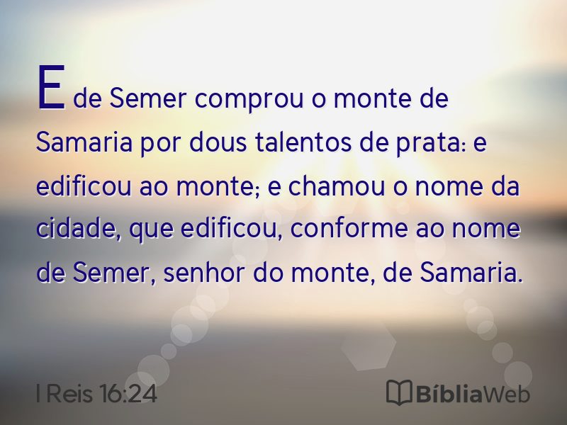 I Reis 16:24 em imagem para compartilhar