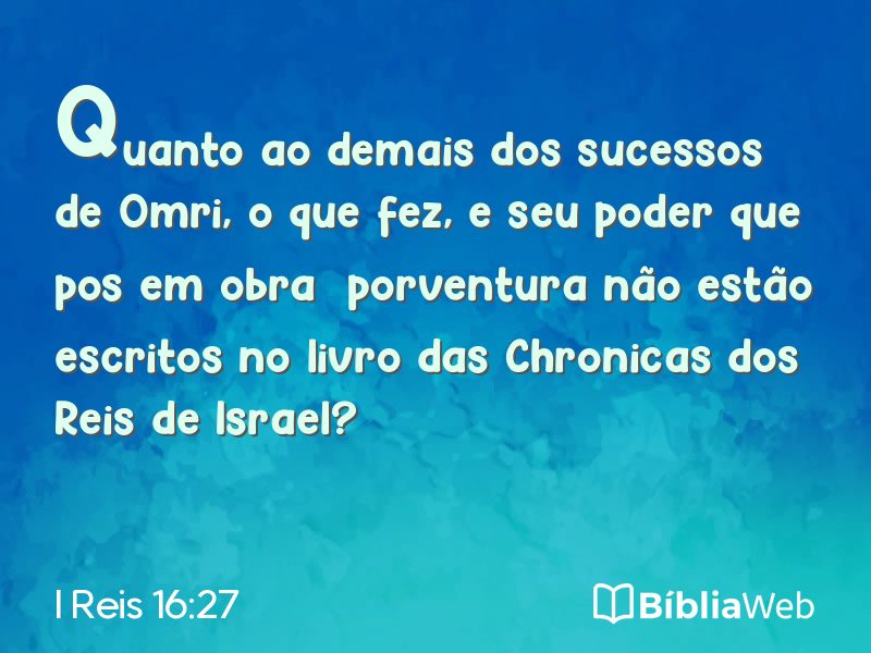 I Reis 16:27 em imagem para compartilhar