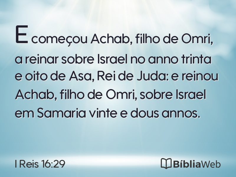 I Reis 16:29 em imagem para compartilhar