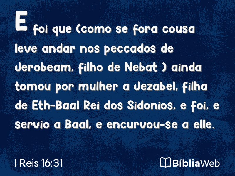 I Reis 16:31 em imagem para compartilhar