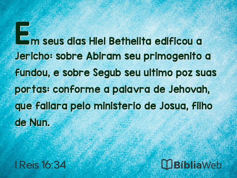 I Reis 16:34 em imagem para compartilhar