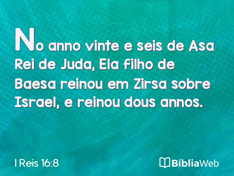 I Reis 16:8 em imagem para compartilhar