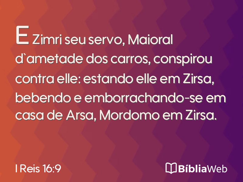 I Reis 16:9 em imagem para compartilhar