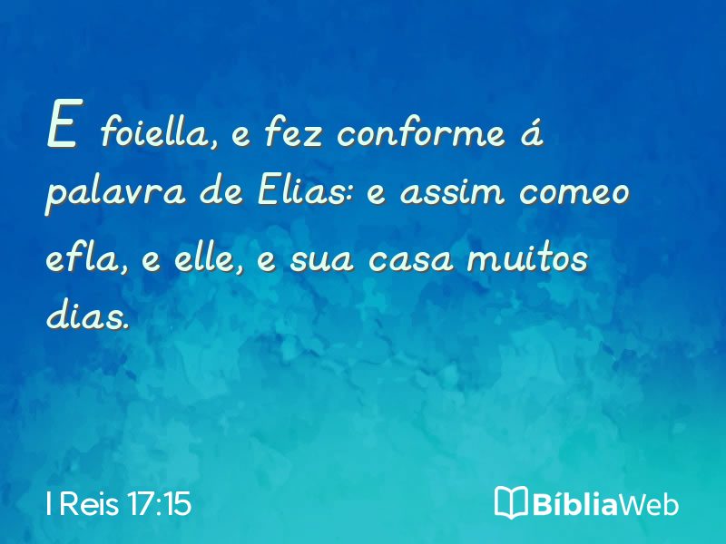 I Reis 17:15 em imagem para compartilhar