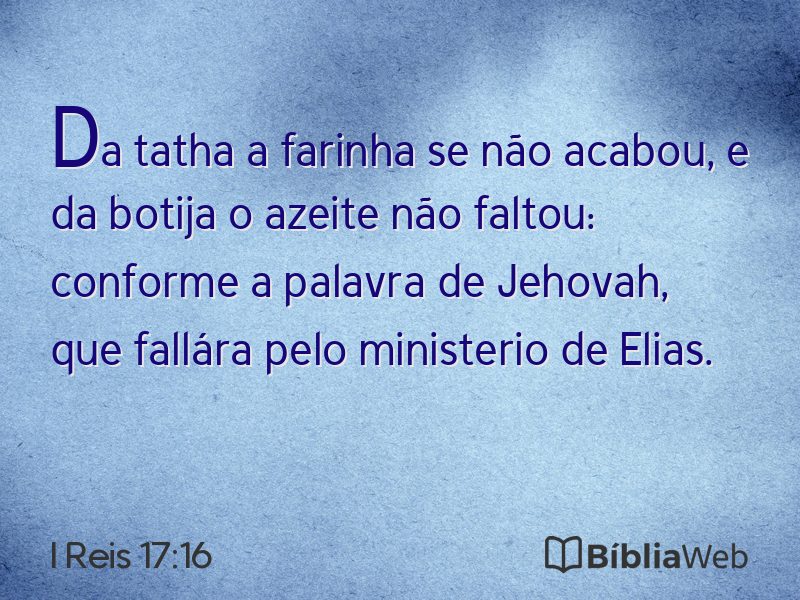 I Reis 17:16 em imagem para compartilhar