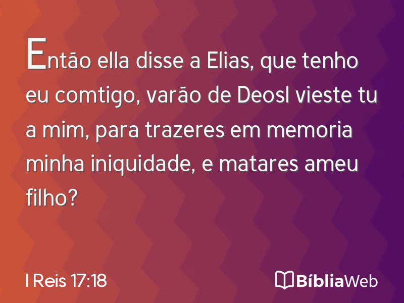 I Reis 17:18 em imagem para compartilhar