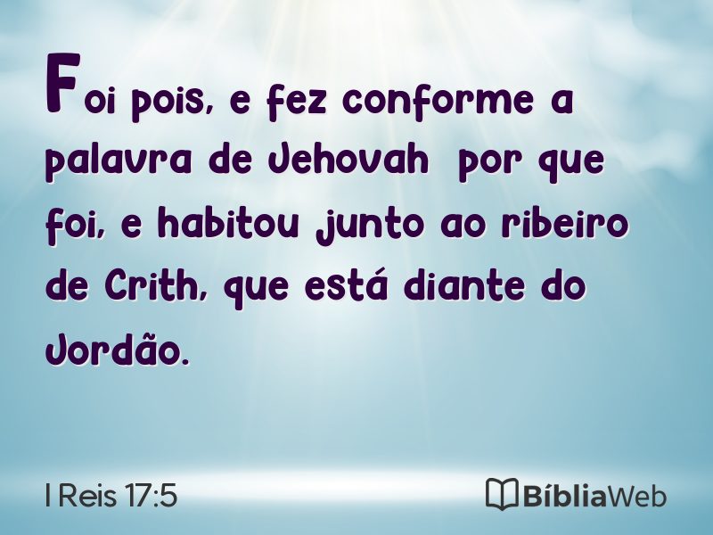 I Reis 17:5 em imagem para compartilhar