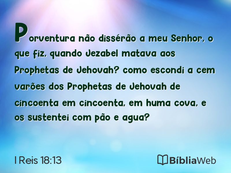 I Reis 18:13 em imagem para compartilhar