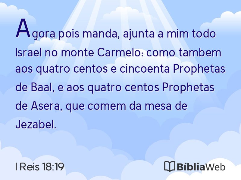 I Reis 18:19 em imagem para compartilhar
