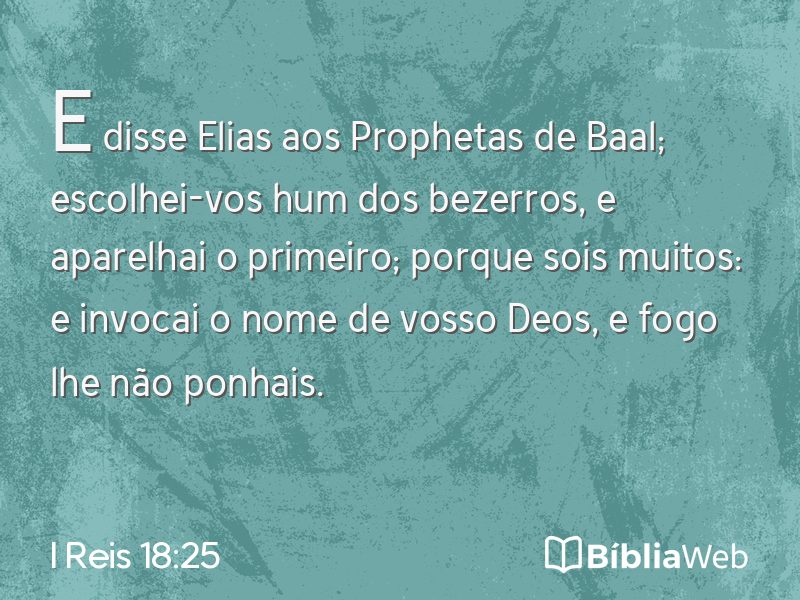I Reis 18:25 em imagem para compartilhar