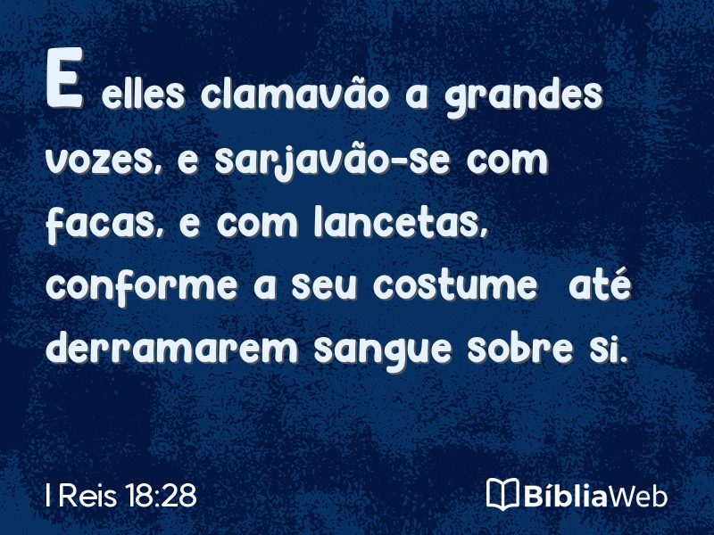 I Reis 18:28 em imagem para compartilhar