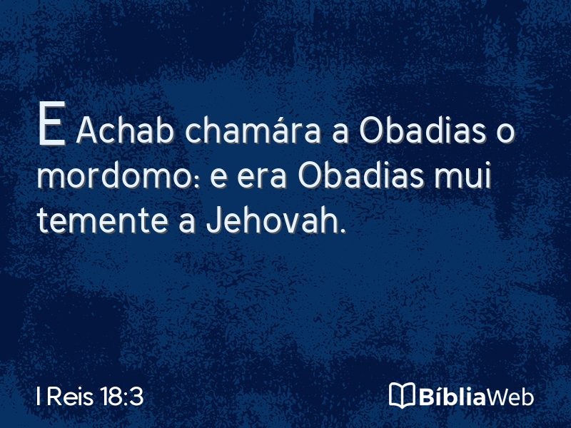 I Reis 18:3 em imagem para compartilhar