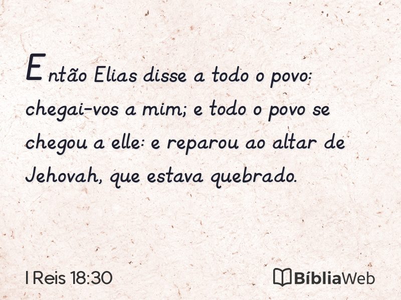 I Reis 18:30 em imagem para compartilhar