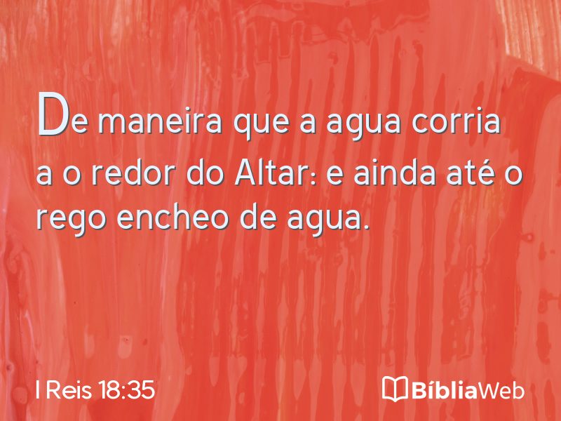 I Reis 18:35 em imagem para compartilhar