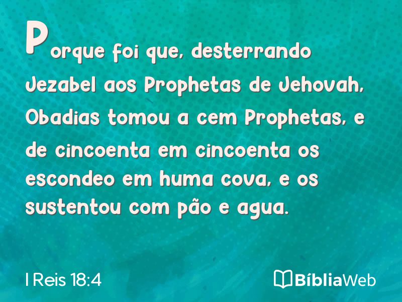 I Reis 18:4 em imagem para compartilhar