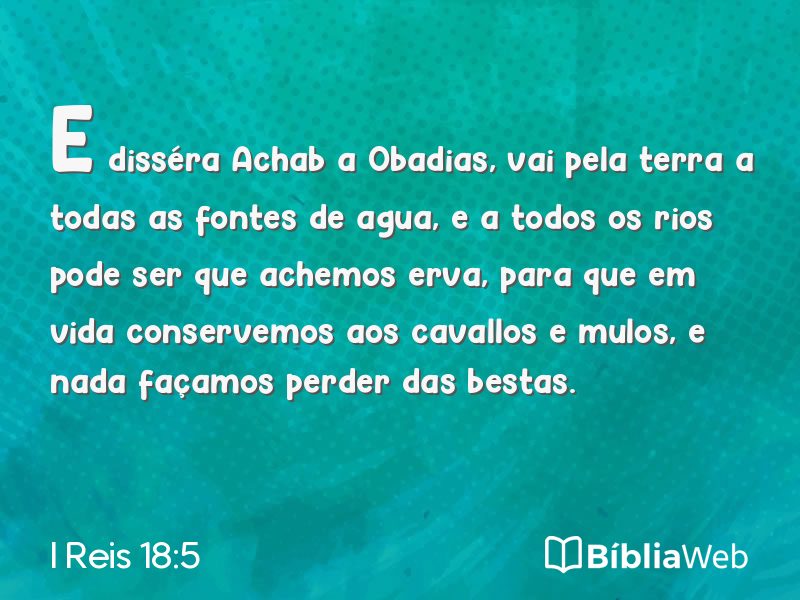 I Reis 18:5 em imagem para compartilhar