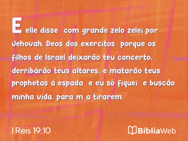 I Reis 19:10 em imagem para compartilhar