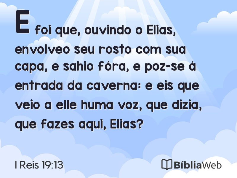 I Reis 19:13 em imagem para compartilhar