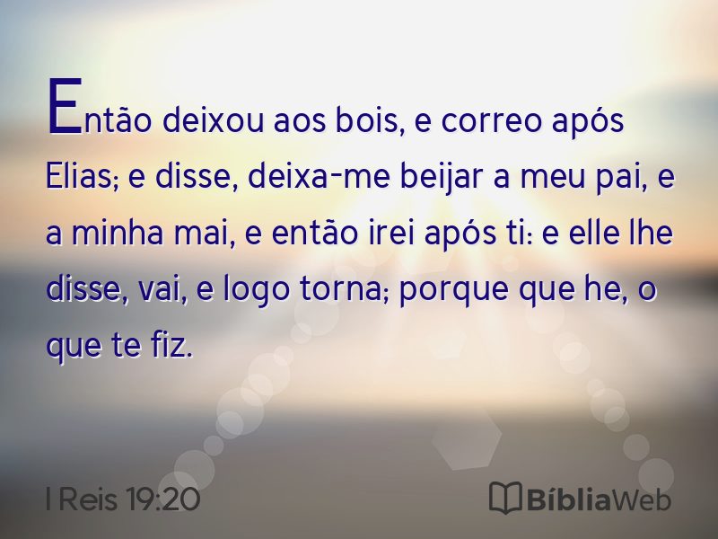 I Reis 19:20 em imagem para compartilhar