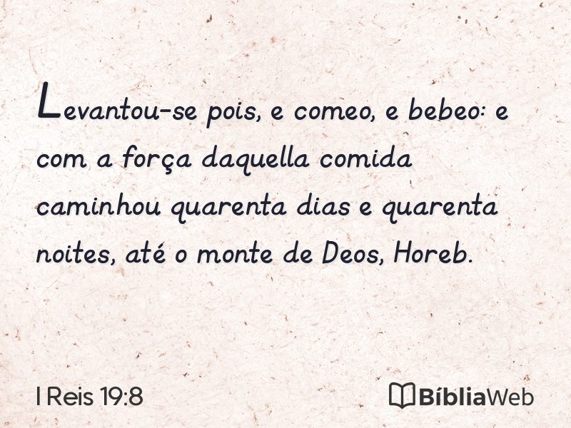 I Reis 19:8 em imagem para compartilhar