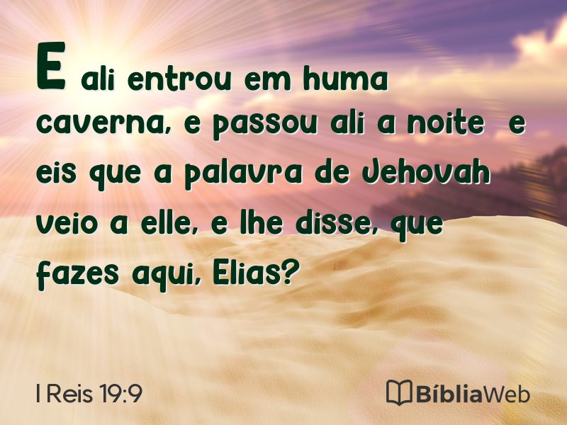 I Reis 19:9 em imagem para compartilhar