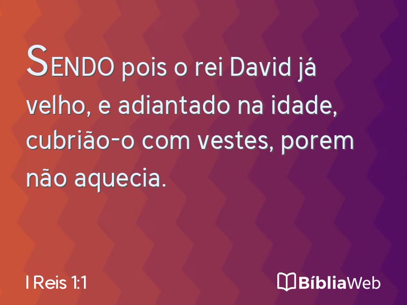 I Reis 1:1 em imagem para compartilhar
