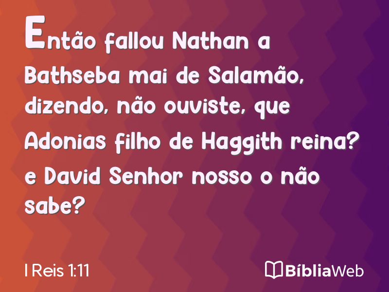 I Reis 1:11 em imagem para compartilhar