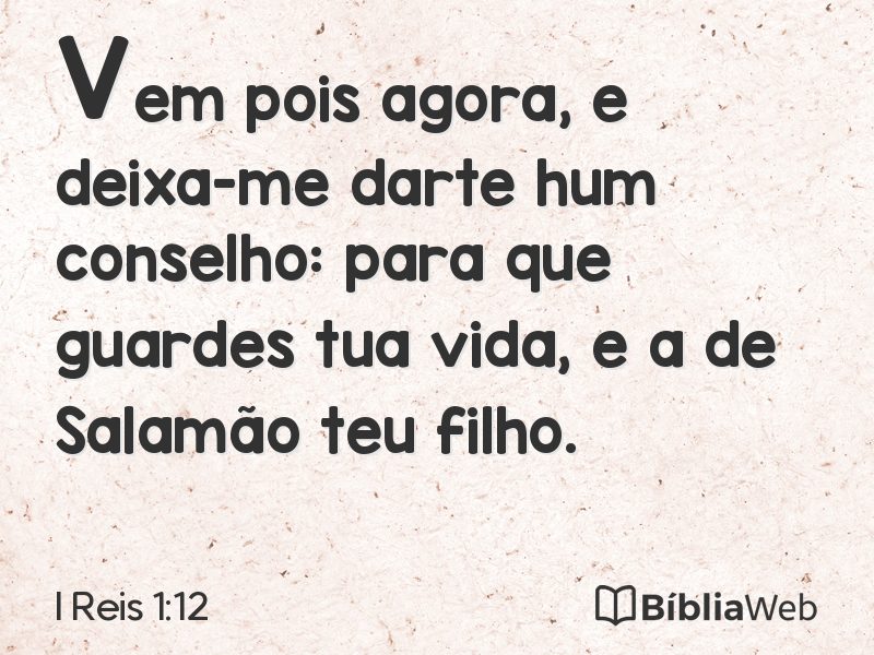 I Reis 1:12 em imagem para compartilhar