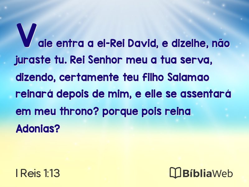 I Reis 1:13 em imagem para compartilhar