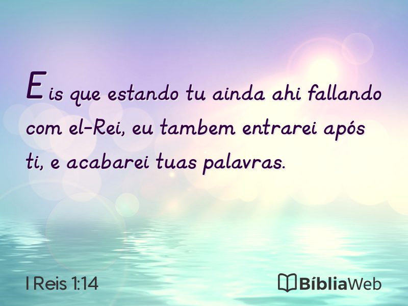 I Reis 1:14 em imagem para compartilhar