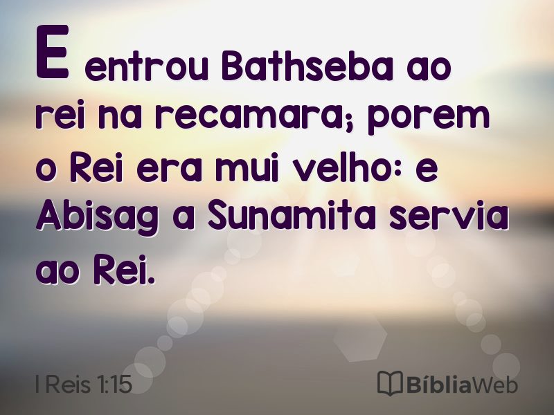I Reis 1:15 em imagem para compartilhar