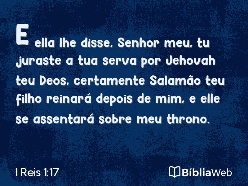 I Reis 1:17 em imagem para compartilhar