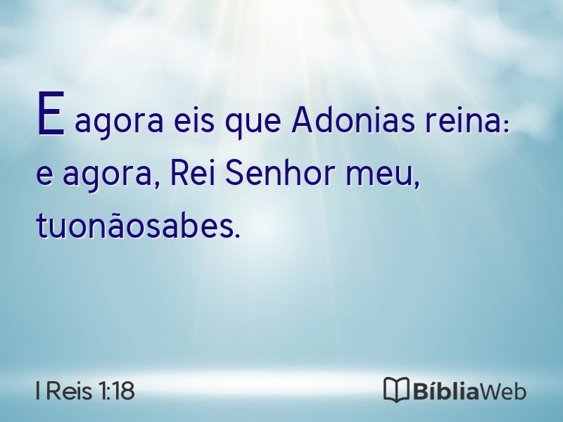I Reis 1:18 em imagem para compartilhar