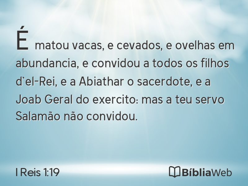 I Reis 1:19 em imagem para compartilhar