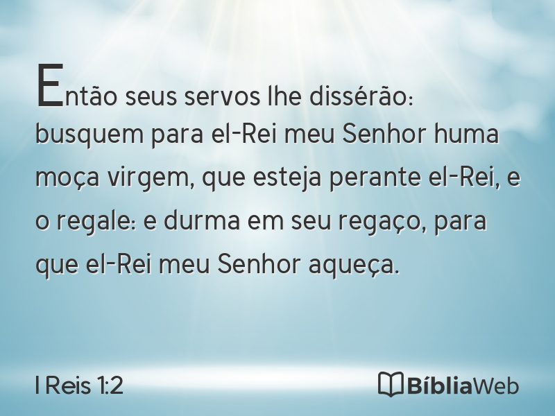 I Reis 1:2 em imagem para compartilhar